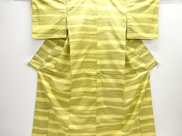 JAPANESE KIMONO / ANTIQUE KIMONO / SILK / TSUMUGI / WOVEN STRIPE